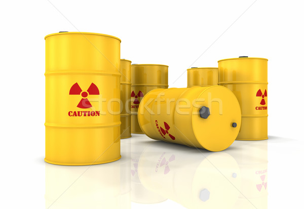 Radioactifs jaune rouge radioactivité symboles rendu 3d Photo stock © ThreeArt
