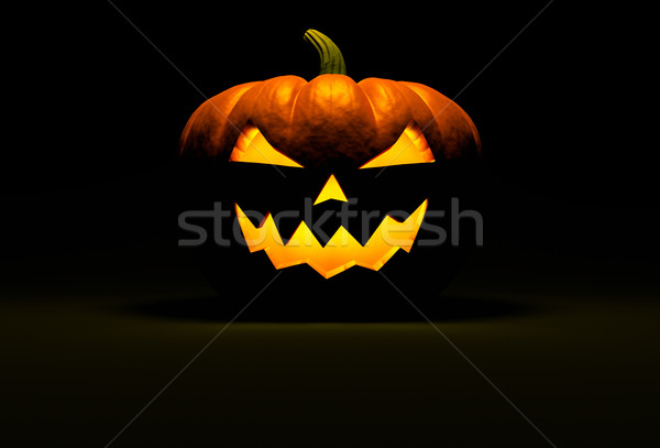 Scary lanterna zucca di halloween nero luce riflessione Foto d'archivio © ThreeArt