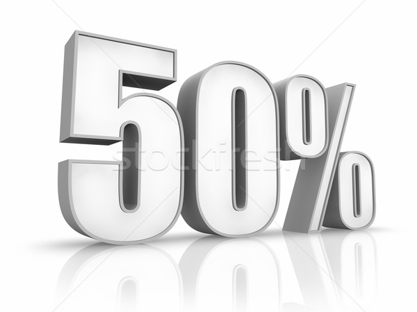Biały pięćdziesiąt procent odizolowany 50 finansów Zdjęcia stock © ThreeArt