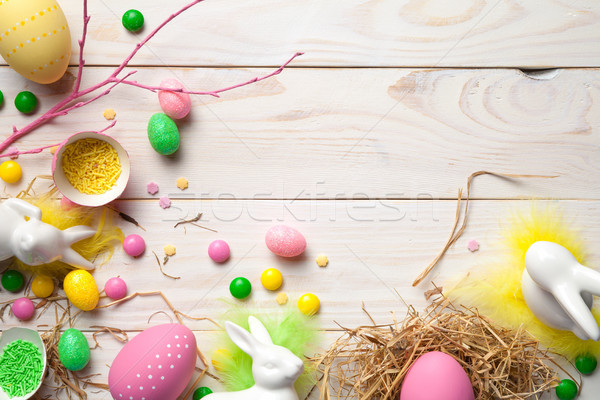 Easter Background with Easter Eggs Stock photo © ThreeArt