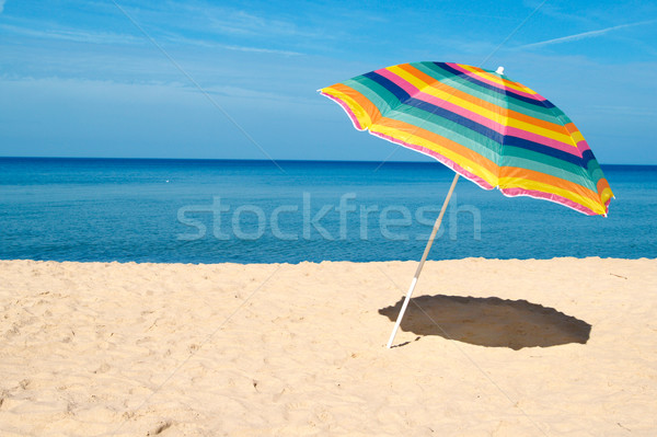 Sonnenschirm Meer Strand Hintergrund Sommer Stock foto © ThreeArt