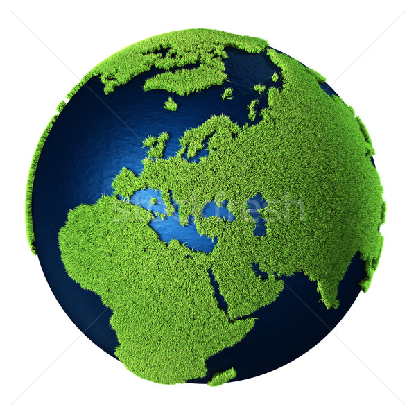 Stockfoto: Gras · aarde · Europa · Blauw · oceanen · geïsoleerd