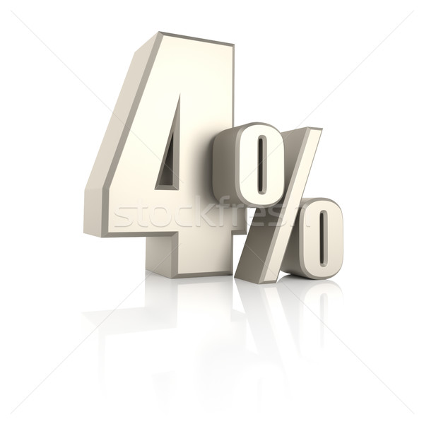 4 Percent isolated on White Background. 3d Render Stock photo © ThreeArt