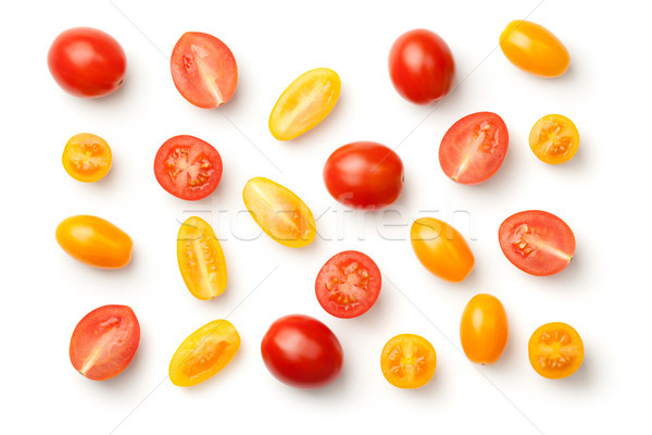Pepper Cherry Tomatoes Isolated on White Background Stock photo © ThreeArt