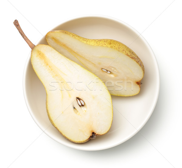 Pear in Bowl Isolated on White Background Stock photo © ThreeArt