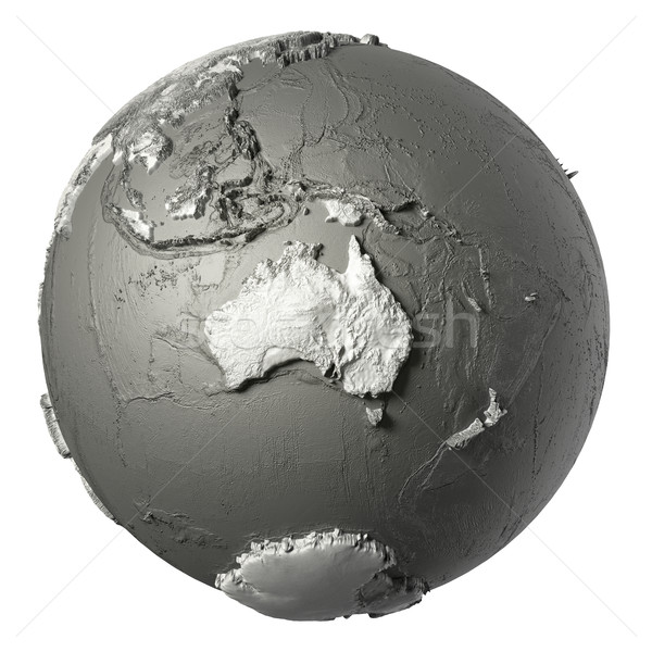 3D 地球 澳大利亞 模型 詳細 地形 商業照片 © ThreeArt
