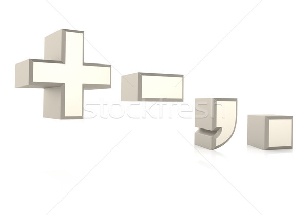 Feliratok fehér meg mínusz vessző pont Stock fotó © ThreeArt