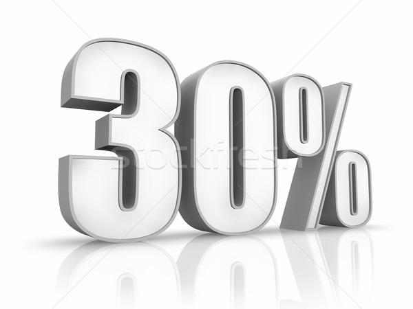 Weiß dreißig Prozent isoliert 30 Finanzierung Stock foto © ThreeArt