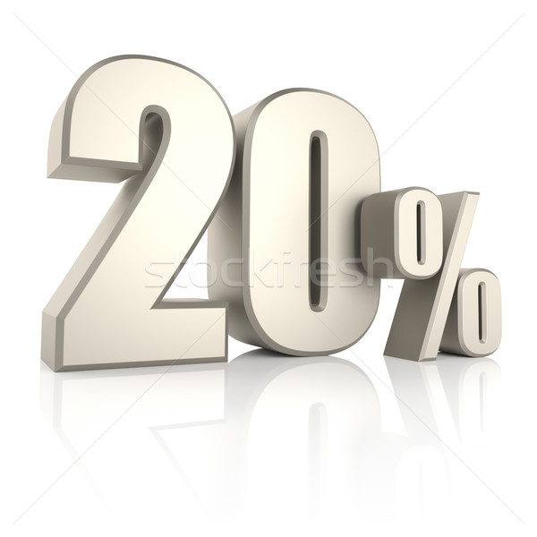 Stock photo: 20 Percent isolated on White Background. 3d Render