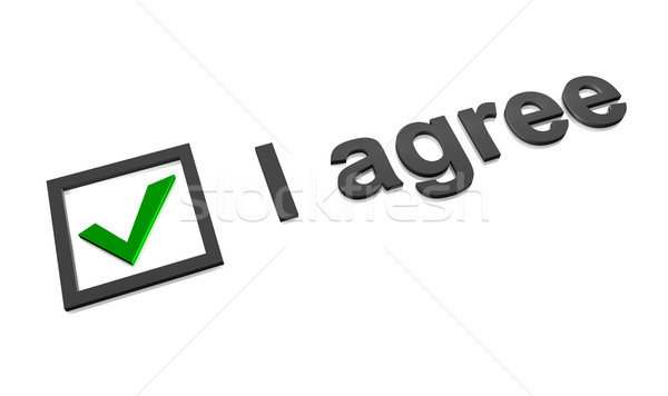 Checkbox groene controleren overeenkomst vierkante Stockfoto © ThreeArt
