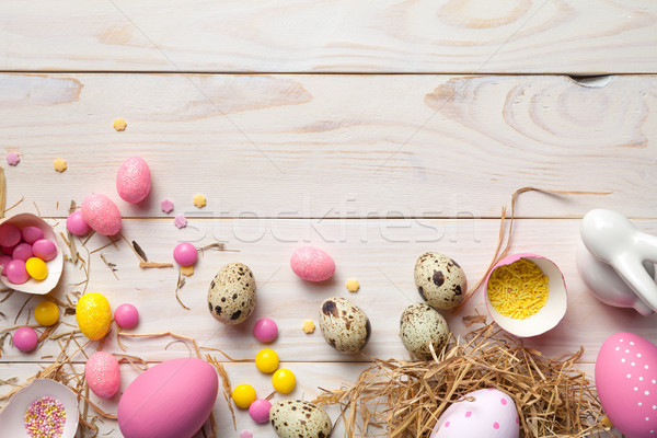 Easter Background with Easter Eggs Stock photo © ThreeArt