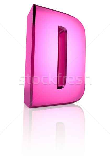 Rózsaszín d betű izolált fehér 3D renderelt kép Stock fotó © ThreeArt