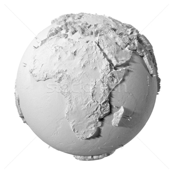 Stockfoto: Grijs · wereldbol · afrika · realistisch · model · aarde