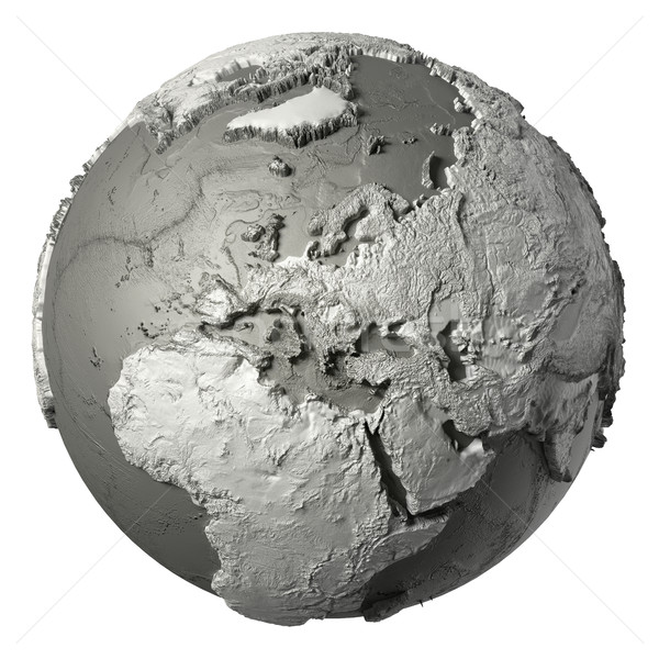 3D dünya Avrupa model ayrıntılı topografya Stok fotoğraf © ThreeArt