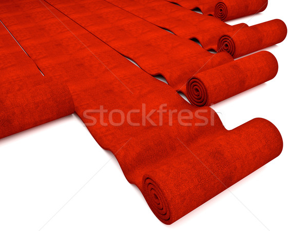 Vörös szőnyeg 3D kép klasszikus siker szőnyeg Stock fotó © tiero