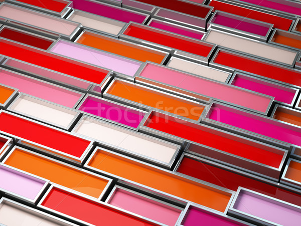 fine image 3d of chrome tank with red paint Stock photo © tiero