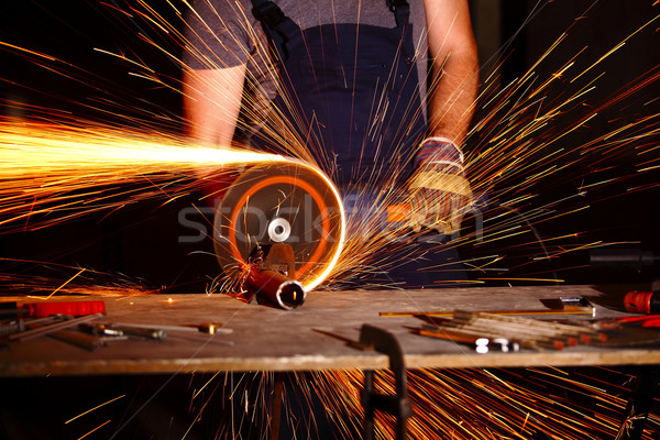 Actie detail elektrische tool bouw Stockfoto © tiero
