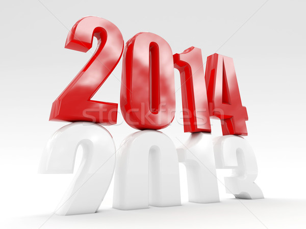 2014 3D cube nouvelle année jour fête [[stock_photo]] © tiero