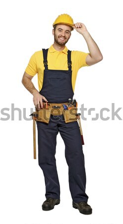 contruction worker on white background Stock photo © tiero