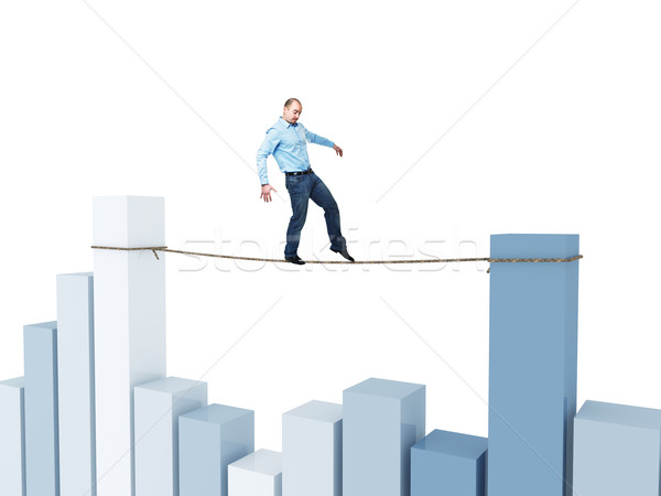 Uomo finanziaria corda acrobata piedi grafico Foto d'archivio © tiero