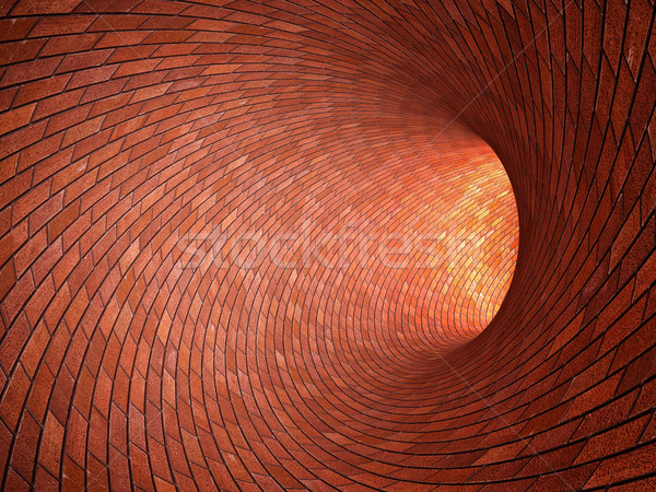 Tijolo túnel 3D imagem construção fundo Foto stock © tiero