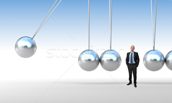 Zdjęcia stock: Biznesmen · kołyska · 3D · człowiek · streszczenie · pracownika