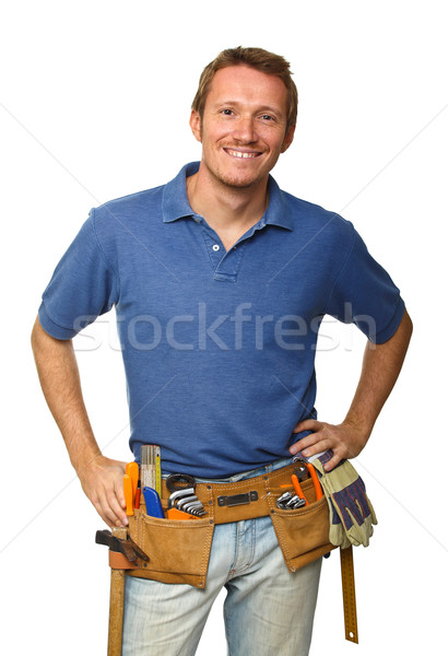 smiling worker on white Stock photo © tiero