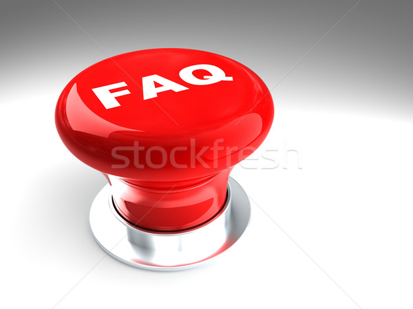 Preguntas frecuentes botón clásico rojo 3D blanco Foto stock © tiero