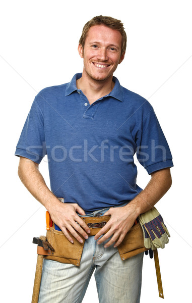 smiling worker on white Stock photo © tiero