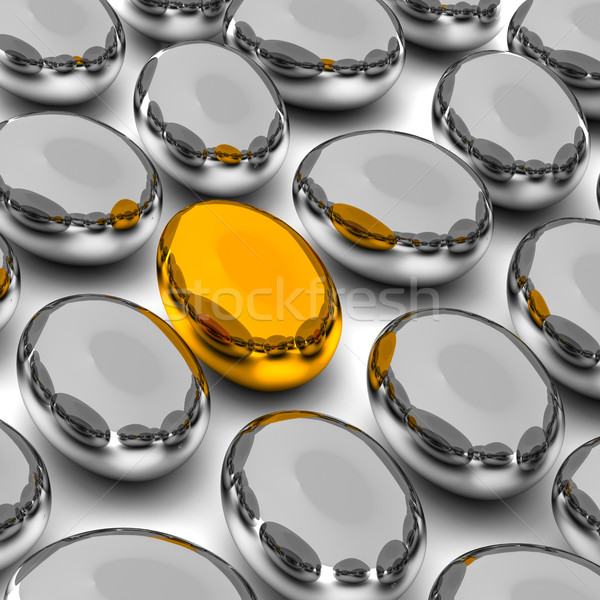 Ou de aur argint ouă ilustrare 3d Paşti lumina Imagine de stoc © tiero