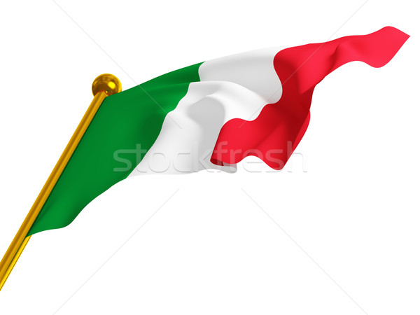 Foto stock: Bandera · italiana · 3D · clásico · aislado · blanco · rojo