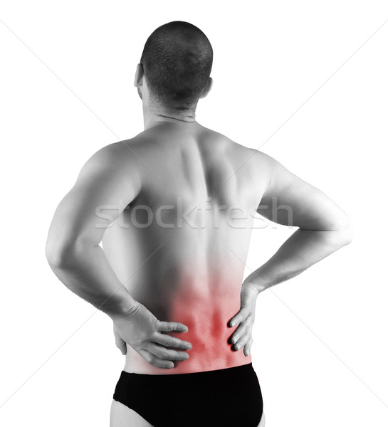 Rückenschmerzen junger Mann rot medizinischen Körper Krankenhaus Stock foto © tiero