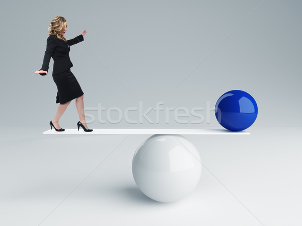 Gut Gleichgewicht jungen Geschäftsfrau 3D Business Stock foto © tiero