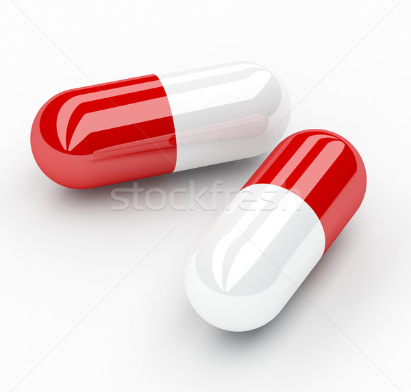 Pillen 3D Bild Medizin helfen Stock foto © tiero