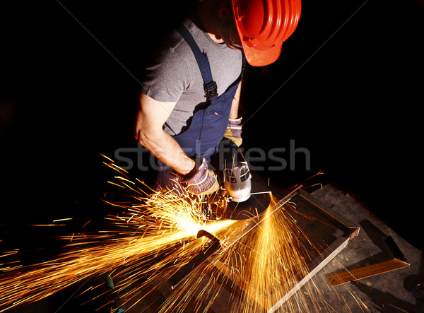 Manuel travailleur bricoleur devoir électriques Photo stock © tiero