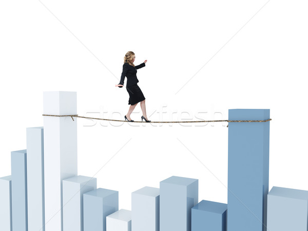 Finanziellen Akrobat 3D Seil Frau Stock foto © tiero