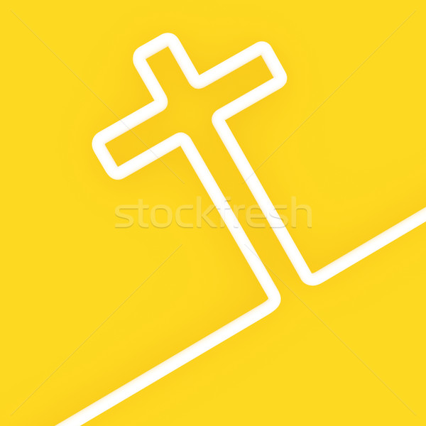 Cruz cuerda 3D imagen blanco amarillo Foto stock © tiero