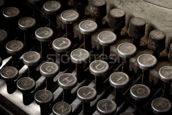 Foto stock: Máquina · de · escrever · vintage · teclado · carta · comunicação