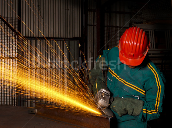 heavy industry manual worker with grinder 03 Stock photo © tiero