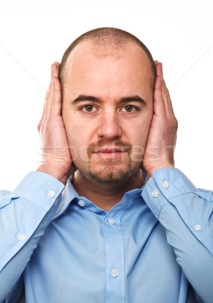 Gehörlose Mann jungen Geschäftsmann nicht hören Stock foto © tiero