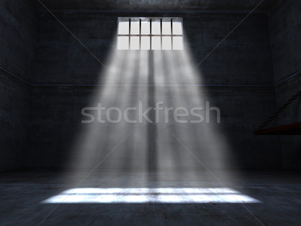 Stockfoto: Gevangenis · 3D · afbeelding · grunge · gevangenis · bar