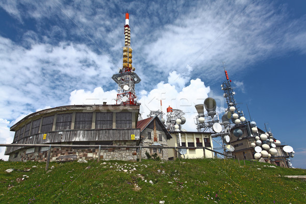 Antenne TV-Sender Berg italienisch Alpen Telefon Stock foto © tiero