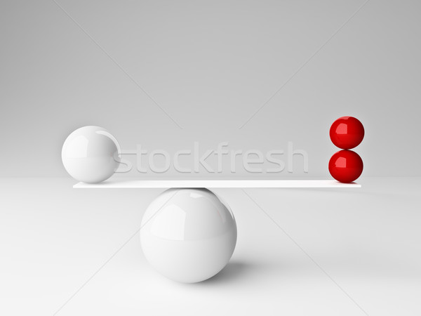 Golyók egyensúly 3D renderelt kép labda fehér Stock fotó © tiero