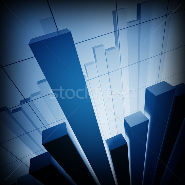 Pénzügyi grafikon 3D kép klasszikus diagram Stock fotó © tiero
