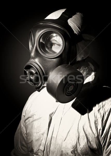 man with gas mask Stock photo © tiero