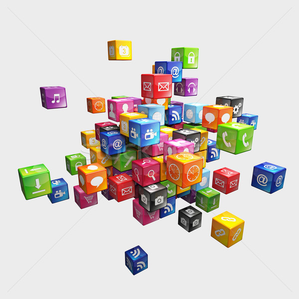 Cubo 3D imagen resumen cubos Foto stock © tiero