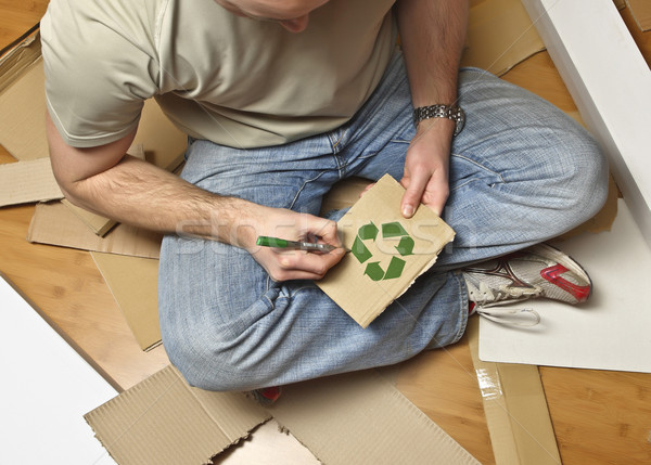 man and recycling paper Stock photo © tiero