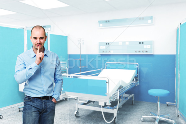 Csend kép férfi kérdez 3D kórház Stock fotó © tiero