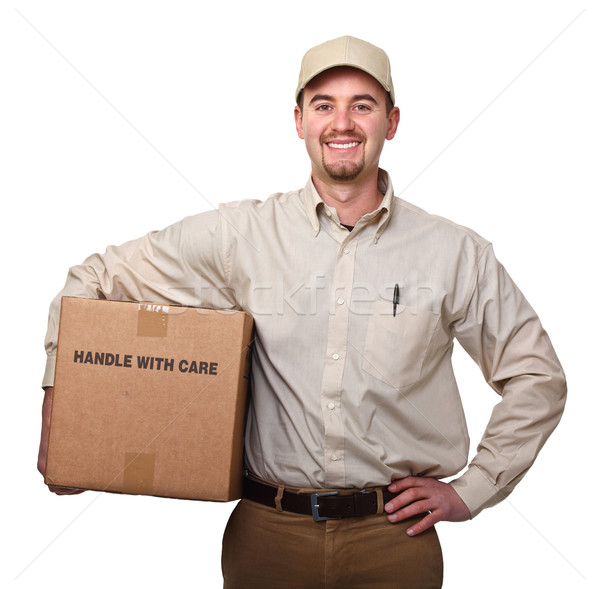 Stock photo: smiling delivery man