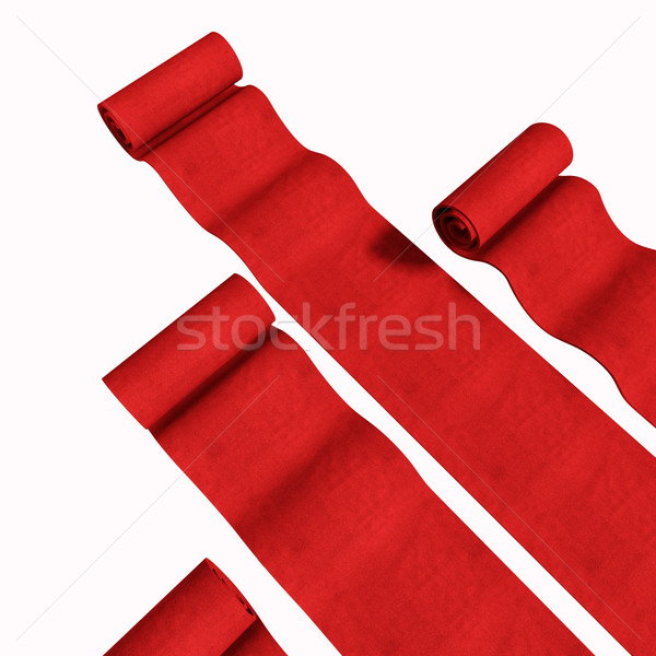 Stock foto: Rot · 3D · isoliert · weiß · Business · Teppich